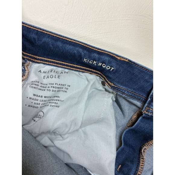 American Eagle Womens Jeans 14 Extra Short Kick Boot Flared Bootcut Stretchy - Picture 8 of 11